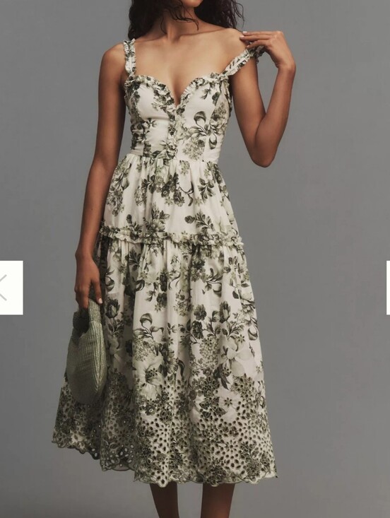 Anthropologie Dresses & Skirts - FLAWED! By Anthropologie Sweetheart A-line Midi Dress Size Small